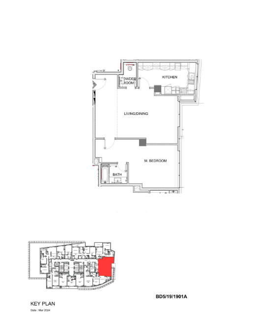 1BR Floor Plan - داماك ميزون كانال فيوز
