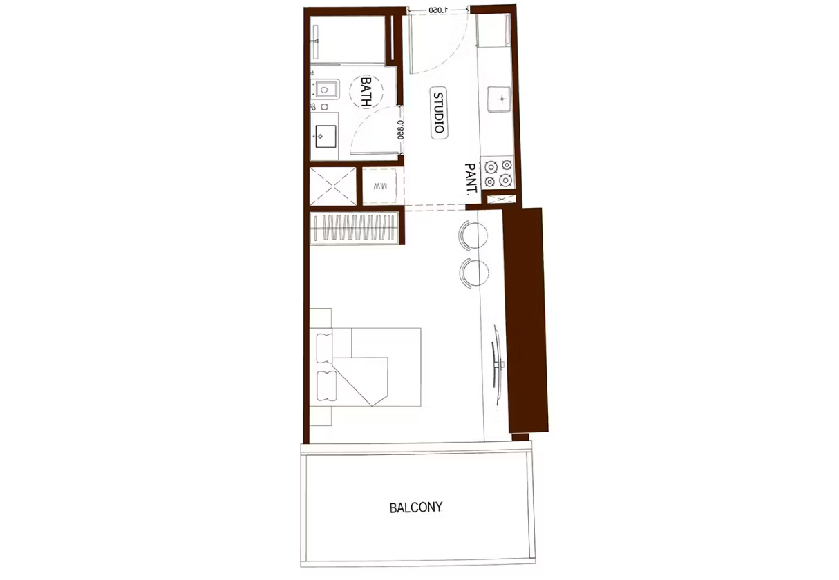 Studio Floor Plan - Binghatti Hillviews