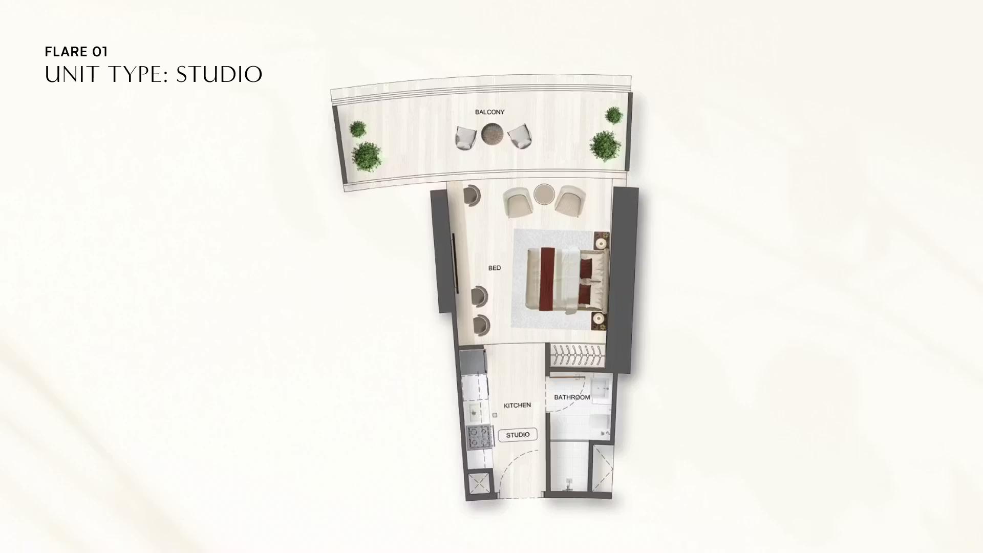Studio Floor Plan - بن غاطي فلير