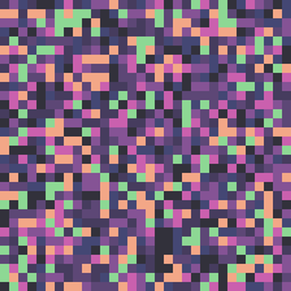 Randomized pixelart from a dark pastel colour palette