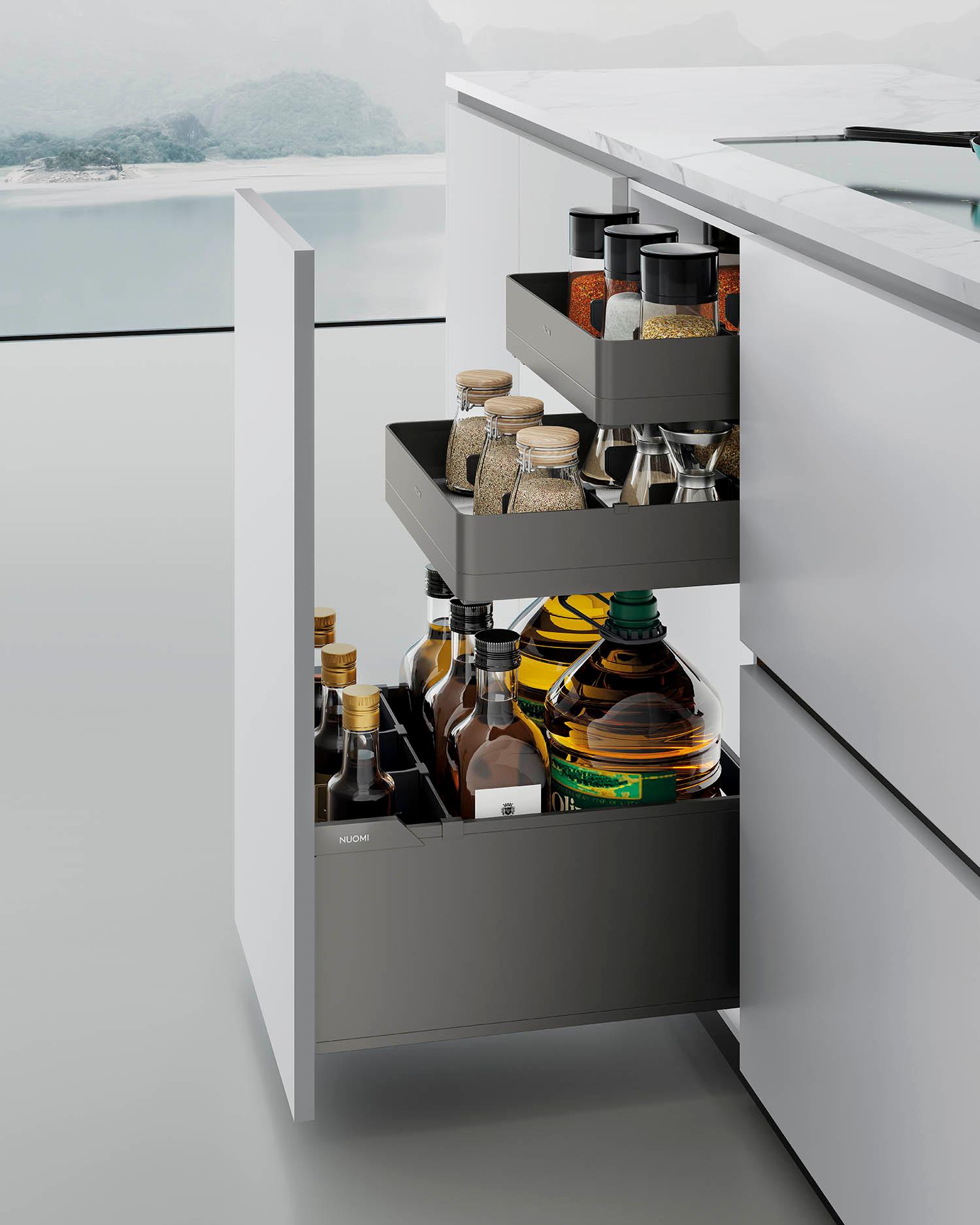 Encanto Series Three-Layer Multifunctional Seasoning Basket, furniture fitting by Nuomi