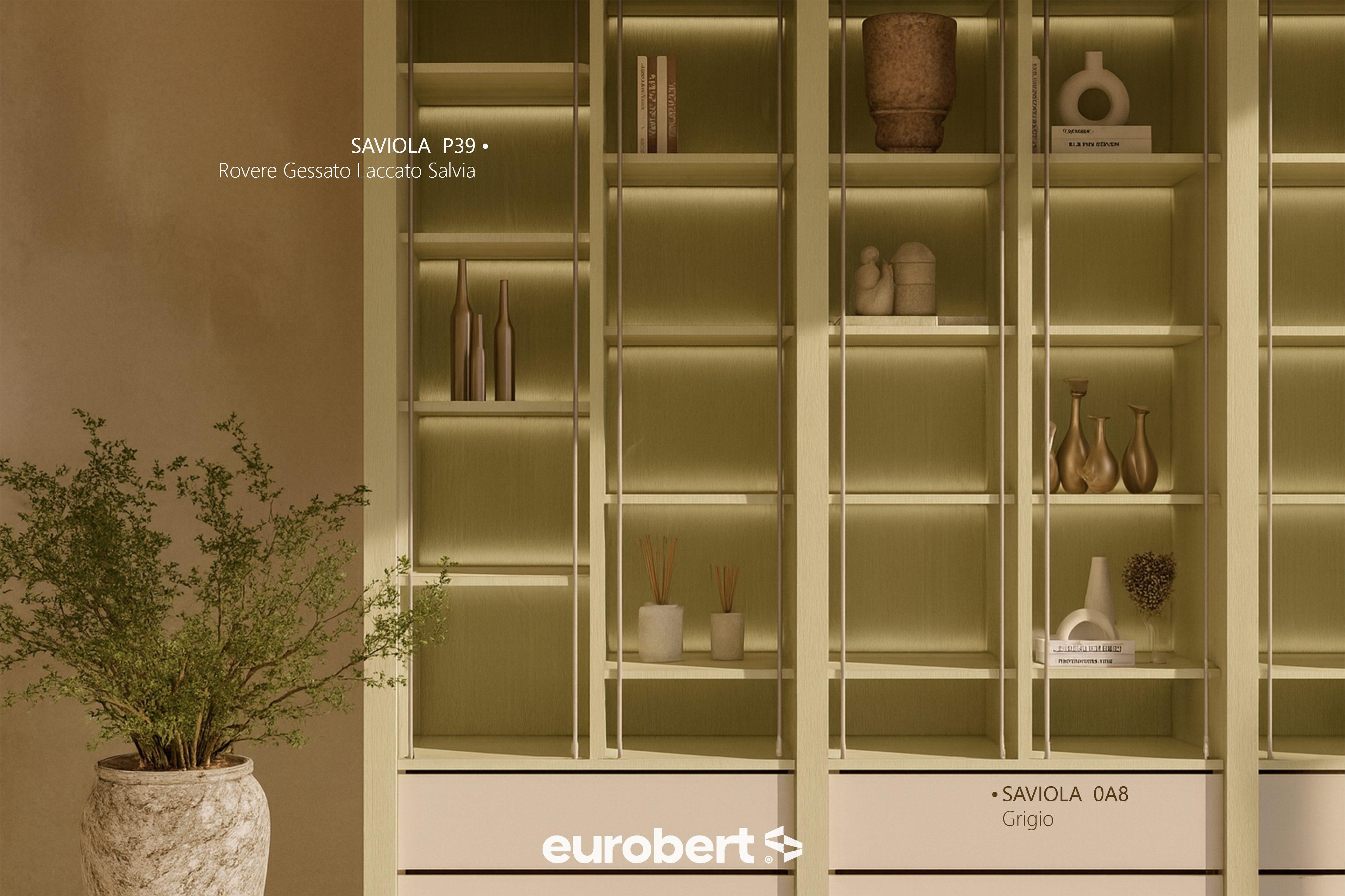 P39 Rovere Gessato Laccato Salvia melamine chipboard by Saviola, view 2