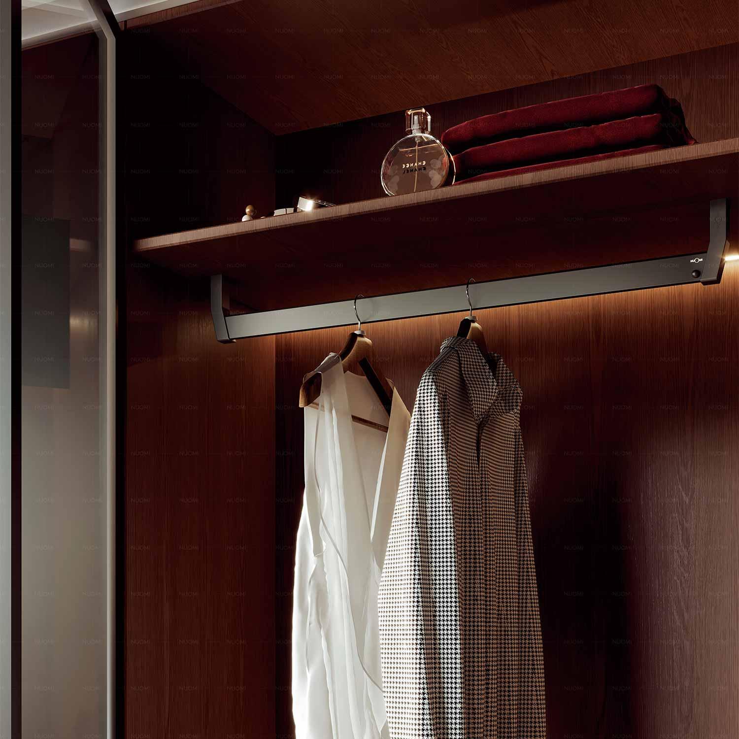 ZEUS SERIES CLOTHES RAIL WITH LED LIGHT melamine chipboard by NUOMI