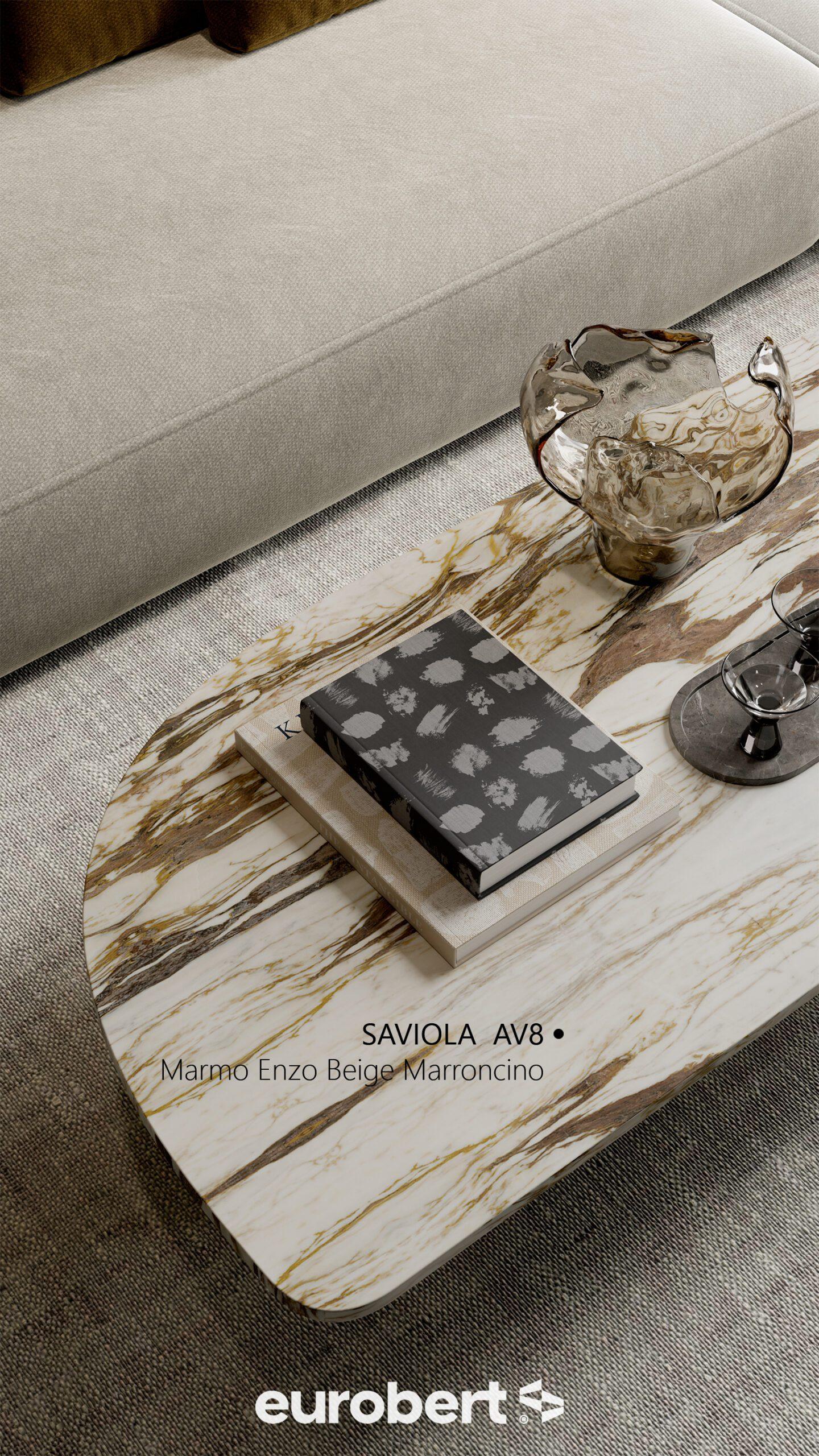 AV8 Marmo Enzo Beige Marroncino melamine chipboard by Saviola, view 2
