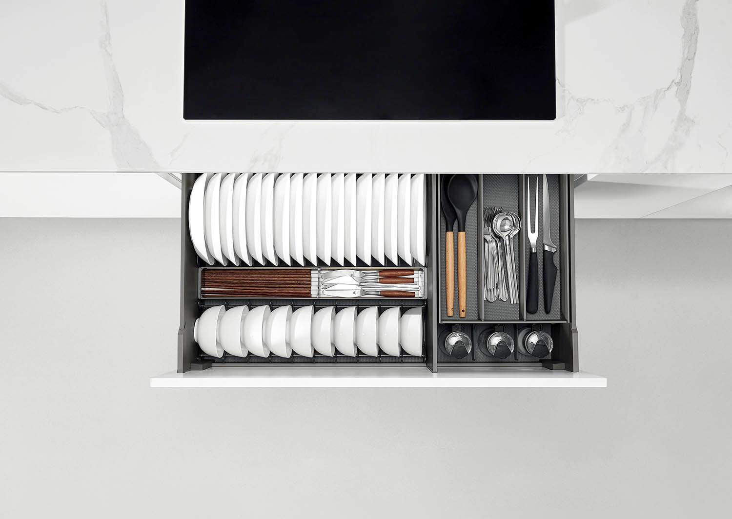 Encanto Series Multi-functional Basket With Slidable Cutlery Tray, furniture fitting by Nuomi, view 2