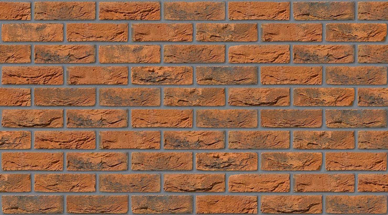 Kopper Red Blue with Mid Grey mortar