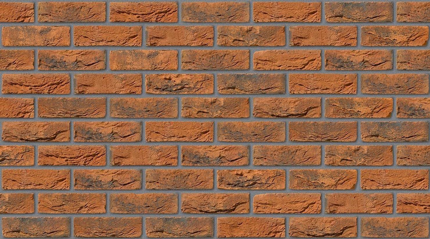 Kopper Red Blue with Mid Grey mortar