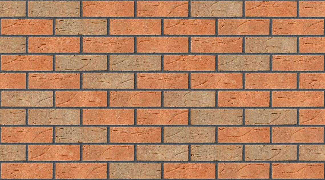 Clumber Red Mixture with Dark Grey mortar