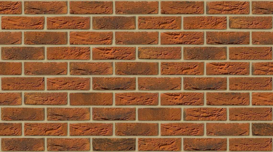 Burnt Orange with Buff mortar