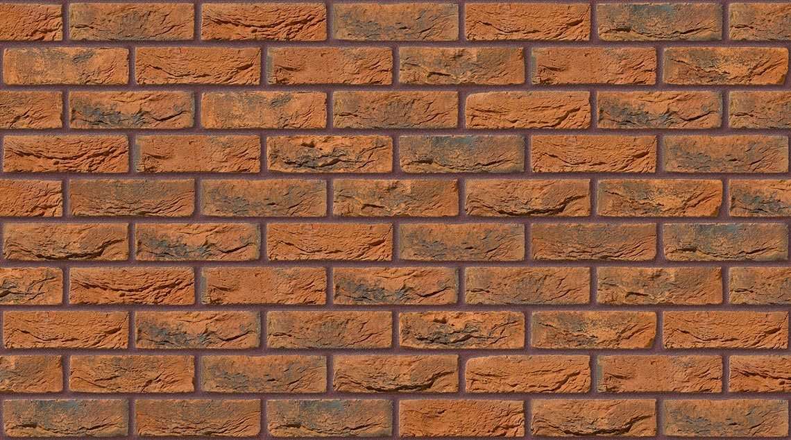 Kopper Red Blue with Brown Red mortar