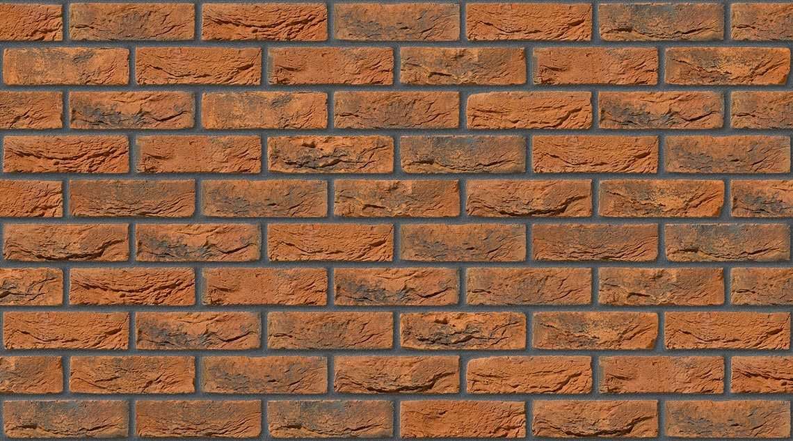 Kopper Red Blue with Dark Grey mortar