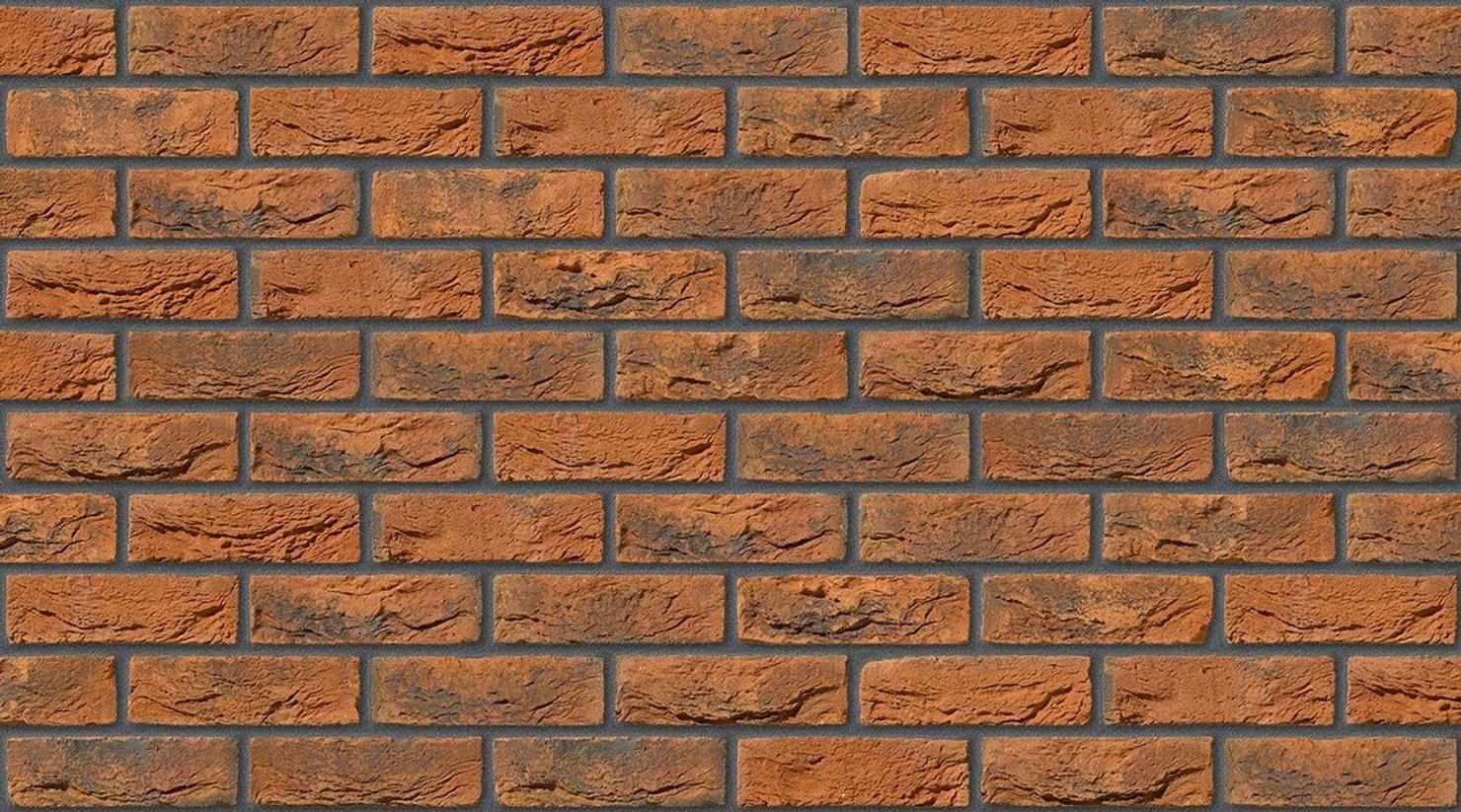 Kopper Red Blue with Dark Grey mortar