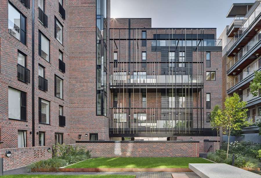 Ropemaker Place in Grand Canal Dock transforms dockside density with bold brickwork, courtyard geometry, and urban finesse.