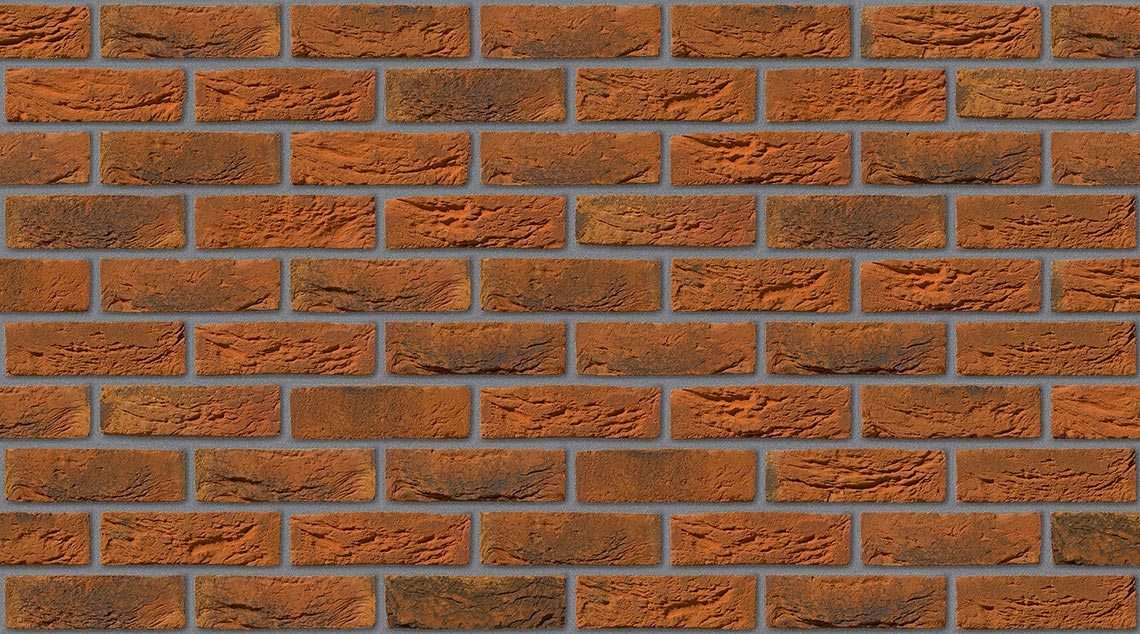 Burnt Orange with Mid Grey mortar
