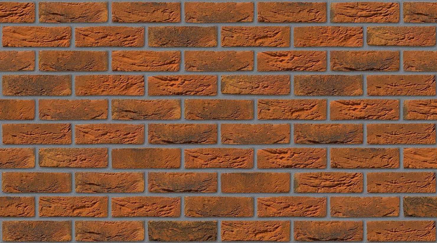 Burnt Orange with Mid Grey mortar