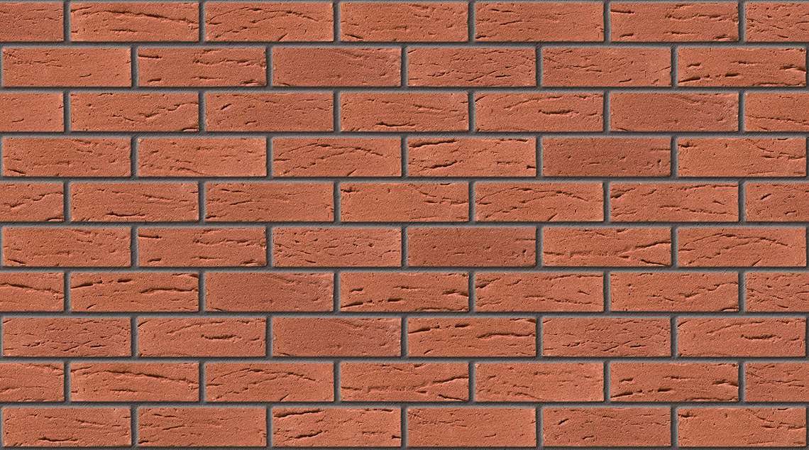 Crimson Red with Dark Grey mortar