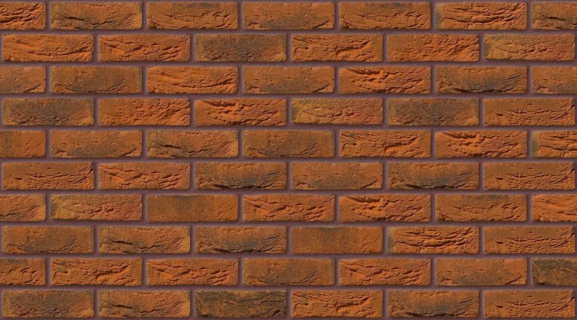 Burnt Orange with Brown Red mortar