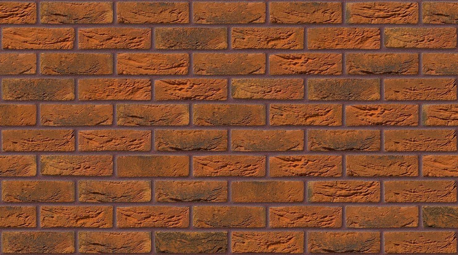 Burnt Orange with Brown Red mortar