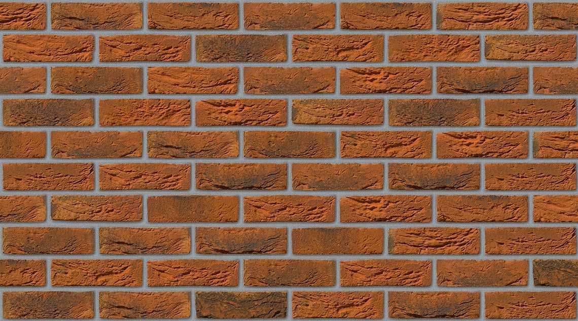 Burnt Orange with Natural mortar