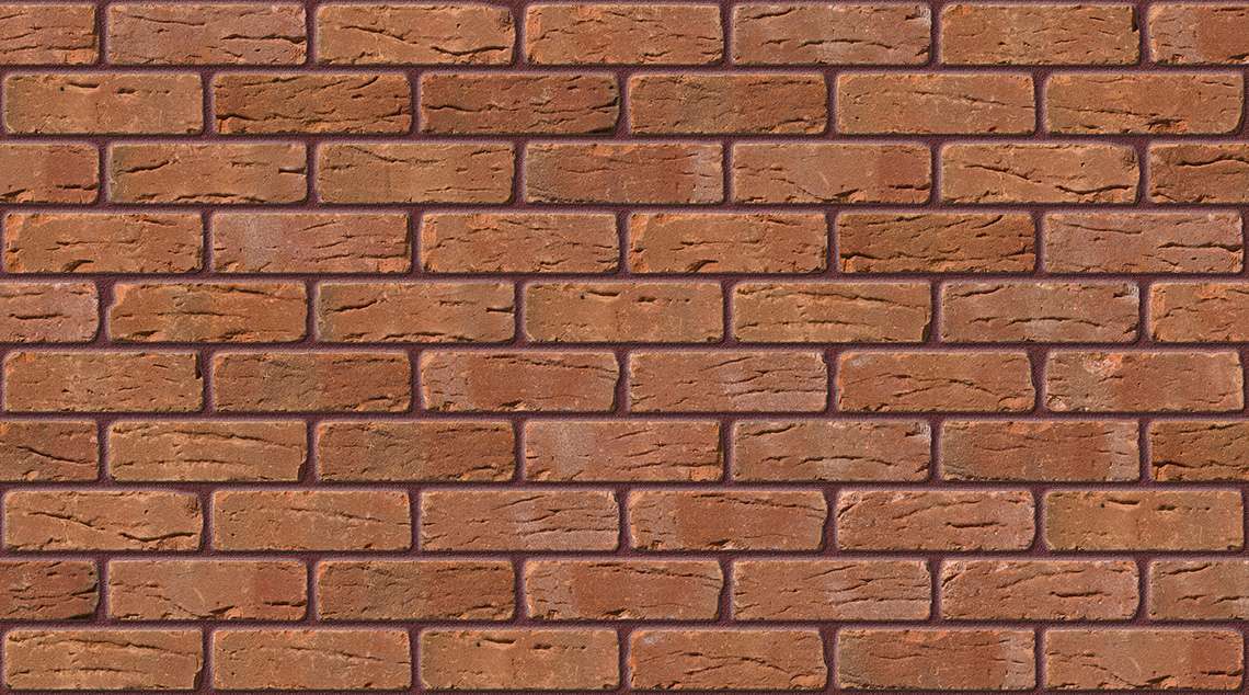 Cumbrian Hall Tumbled with Brown Red mortar