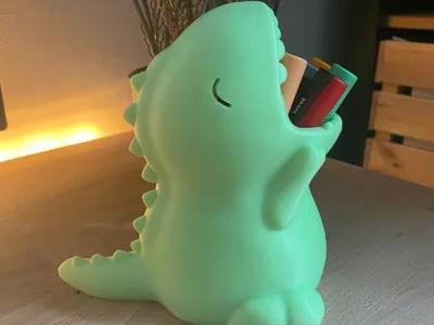 Dinosaur T-REX Pencil Holder - Free 3D Print Model - MakerWorld view 1