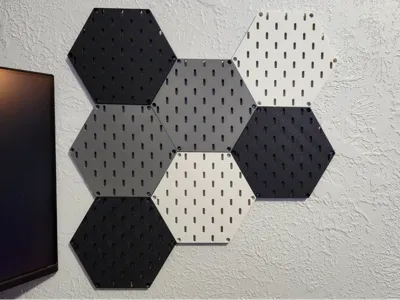Improved Hexagonal Skadis Board - Free 3D Print Model - MakerWorld view 1