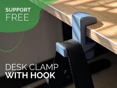 Desk Clamp with Hook - Free 3D Print Model - MakerWorld view 1