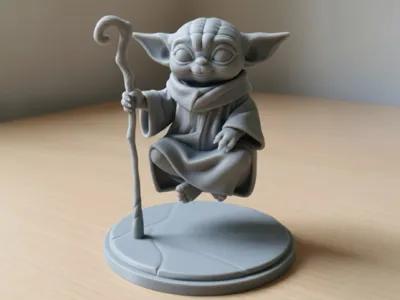 Baby Yoda Floating in the Air - Optical Effect - Free 3D Print Model - MakerWorld view 1