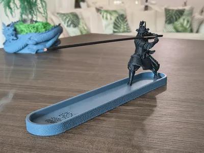 Samurai Warrior Incense Holder - Free 3D Print Model - MakerWorld view 1