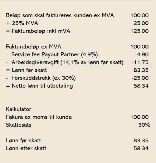 Payment calculation