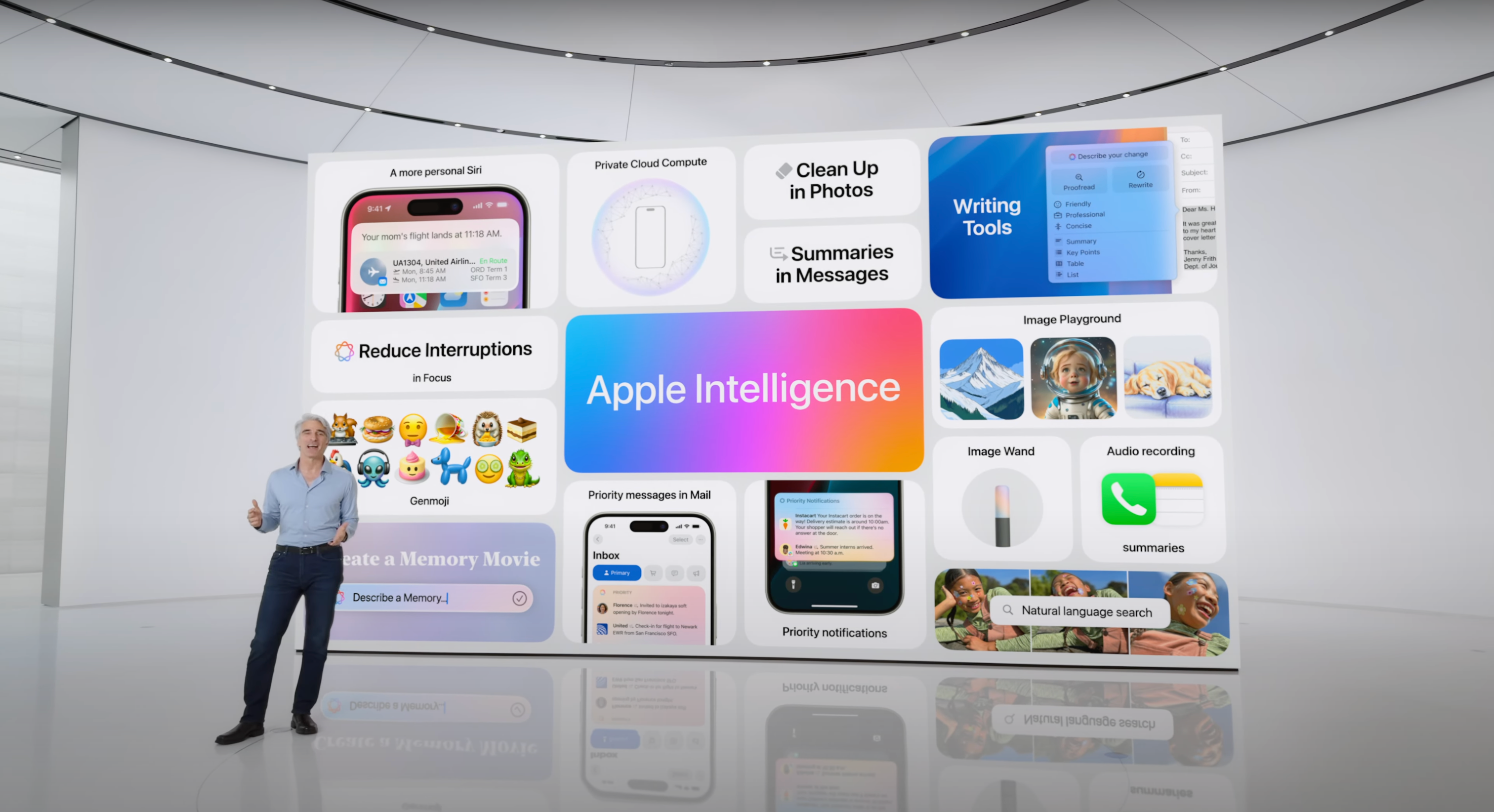 Apple Intelligence summary tiles page