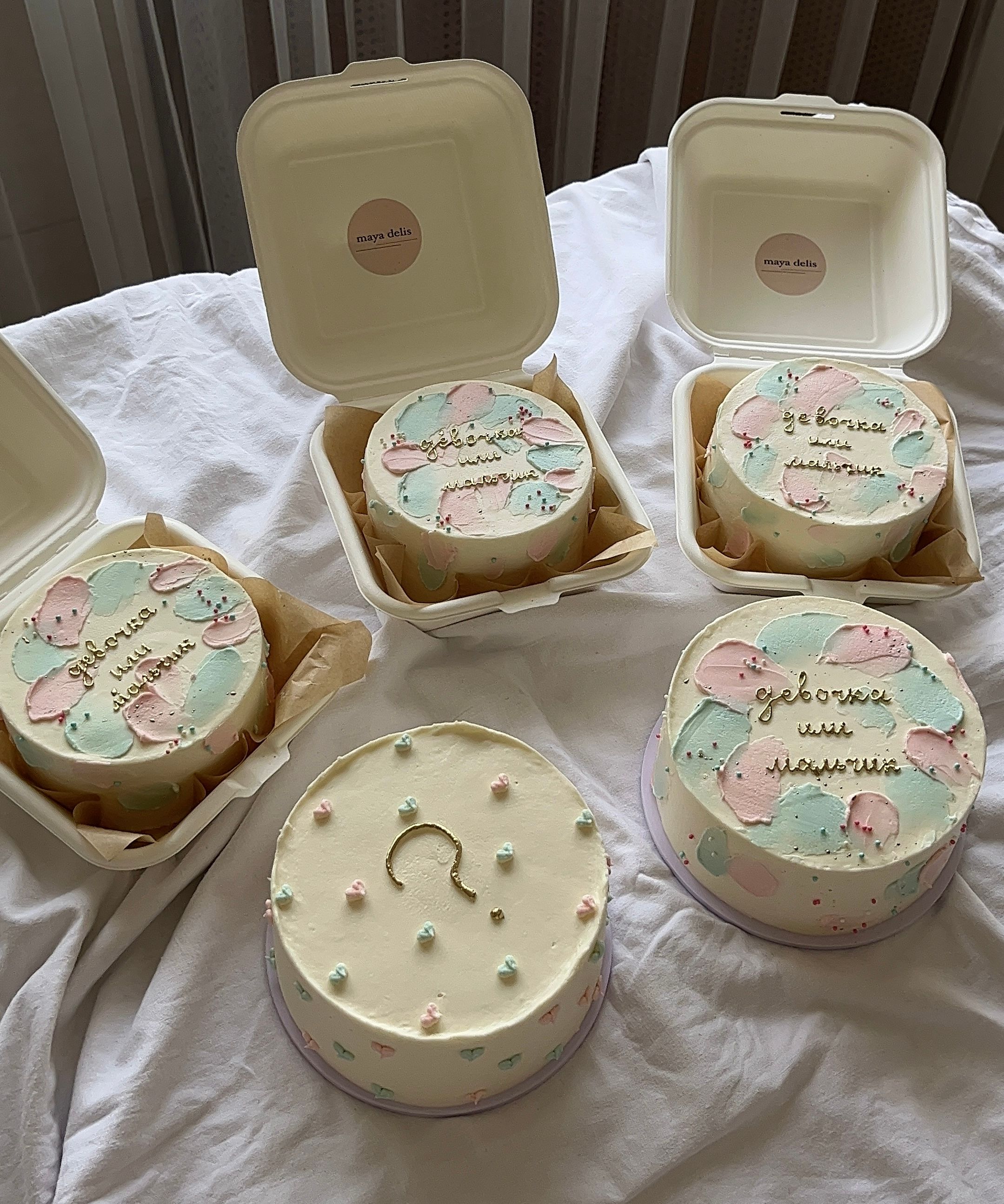 бенто торты для гендер пати