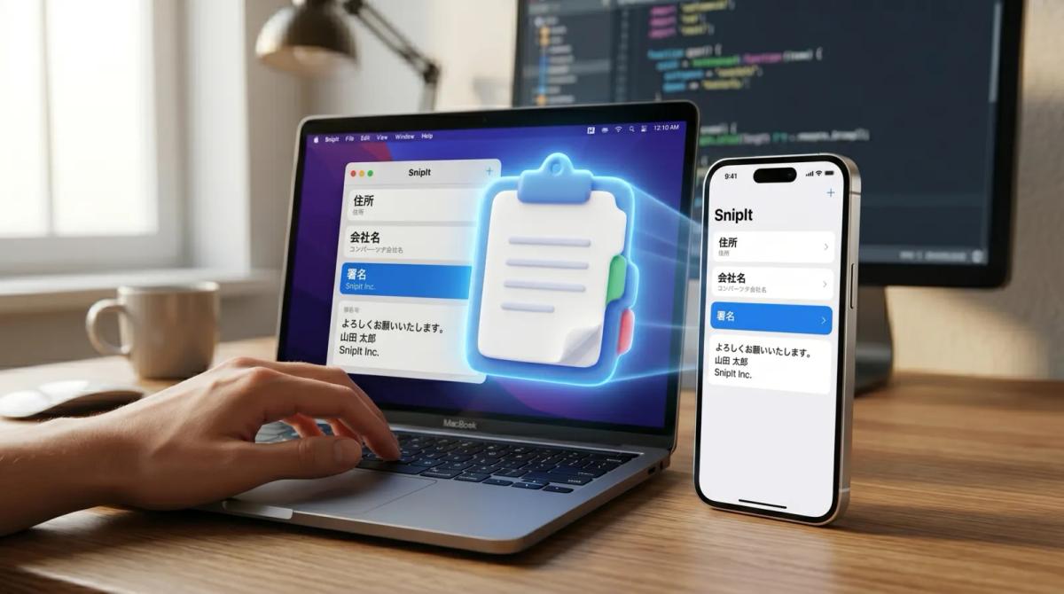 MacとiPhoneで連携するsnipitのイメージ