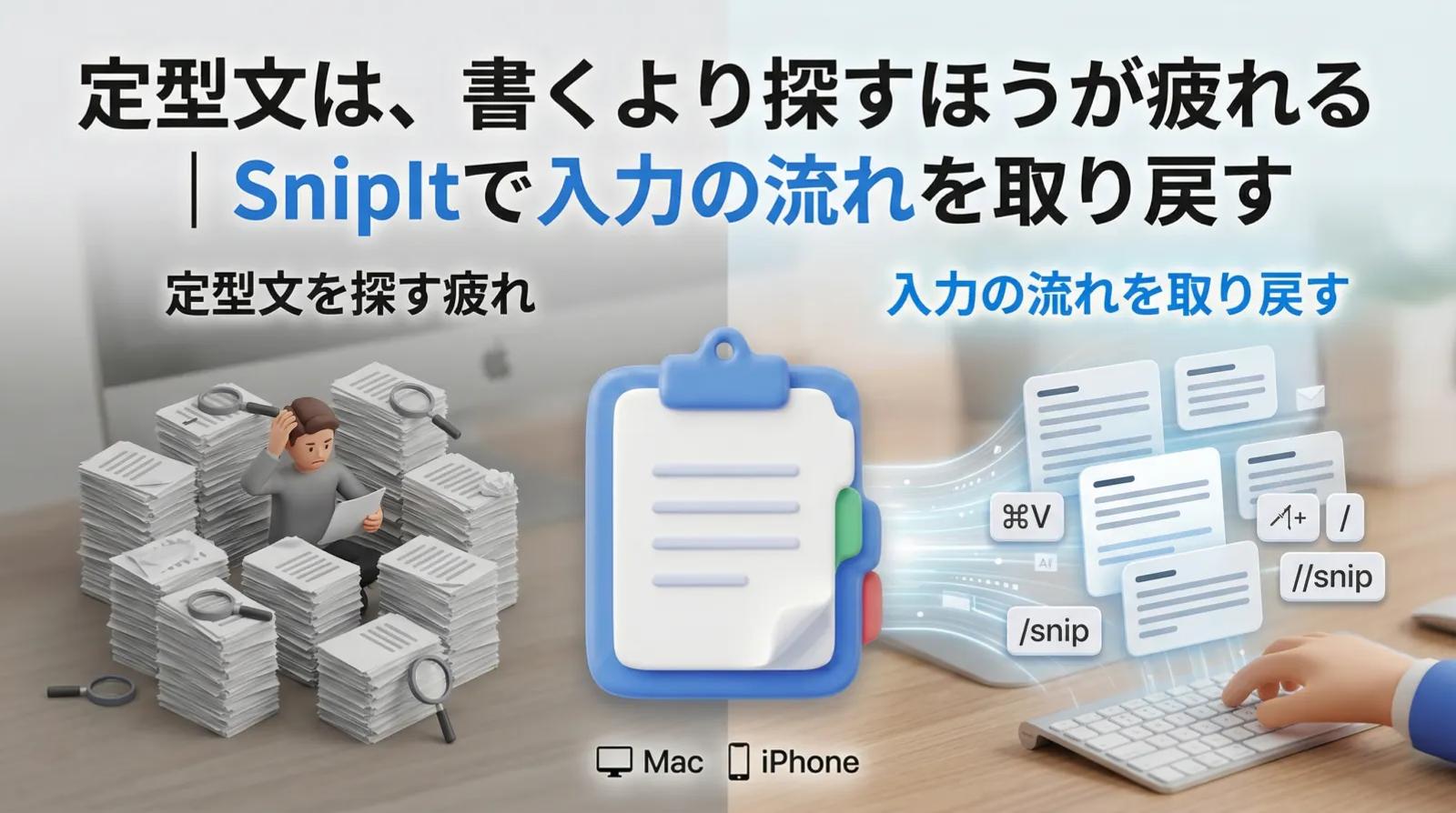 snipit 紹介イメージ 書くより探すと疲れる定型文