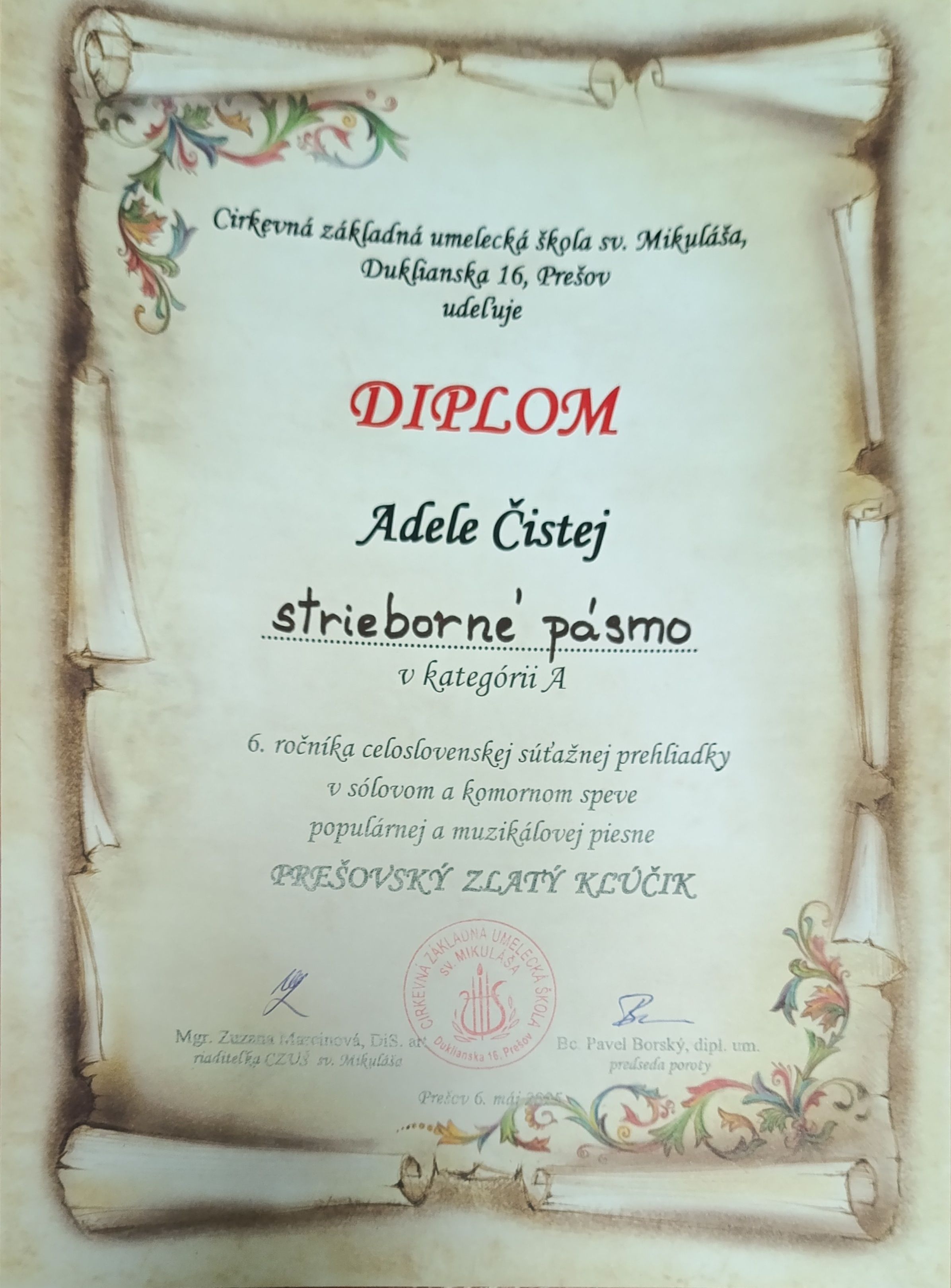Prešovský zlatý kľúčik, Celoslovenská súťaž v sólovom a komornom speve v Prešove 5. - 6.5. 2025