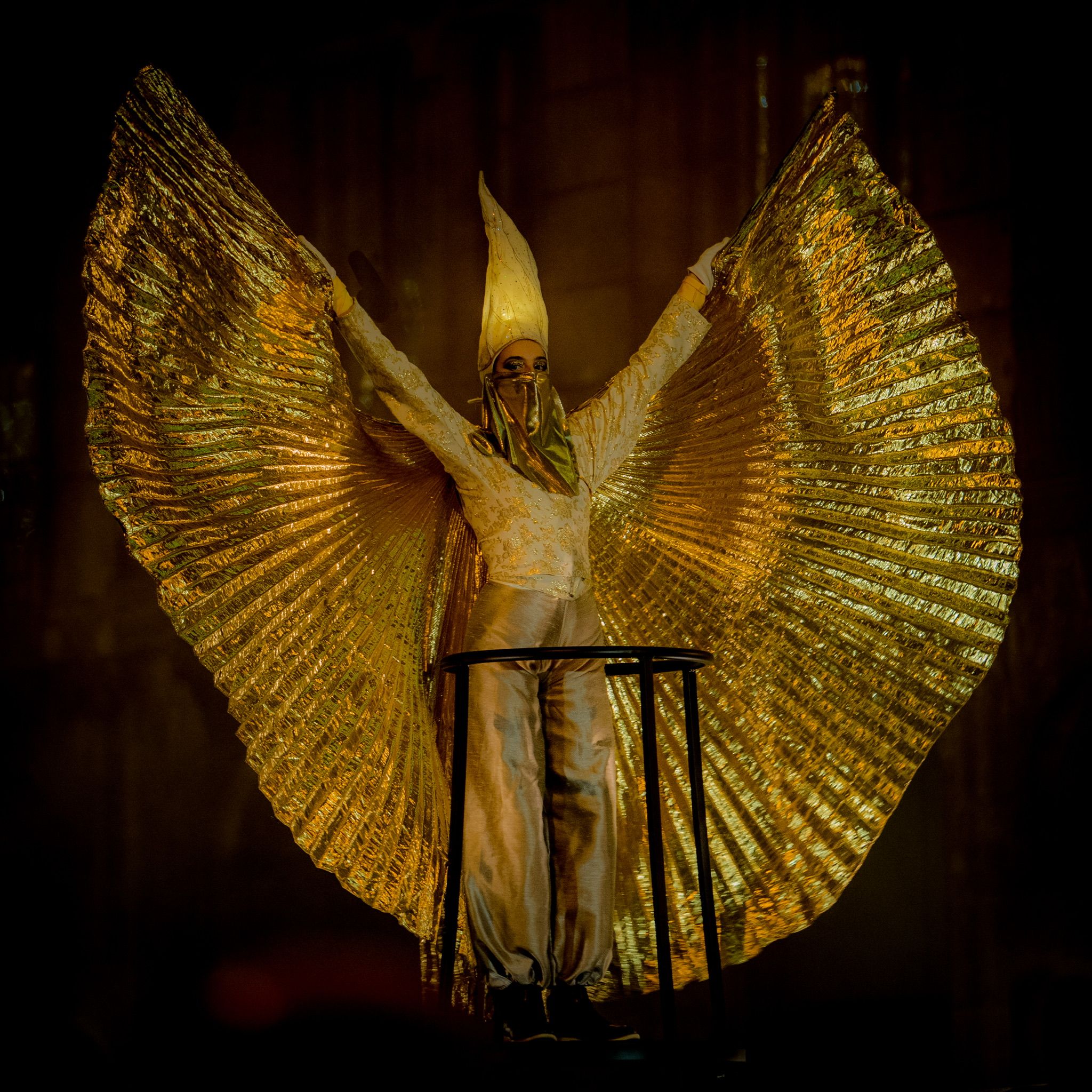 Woman with golden wings