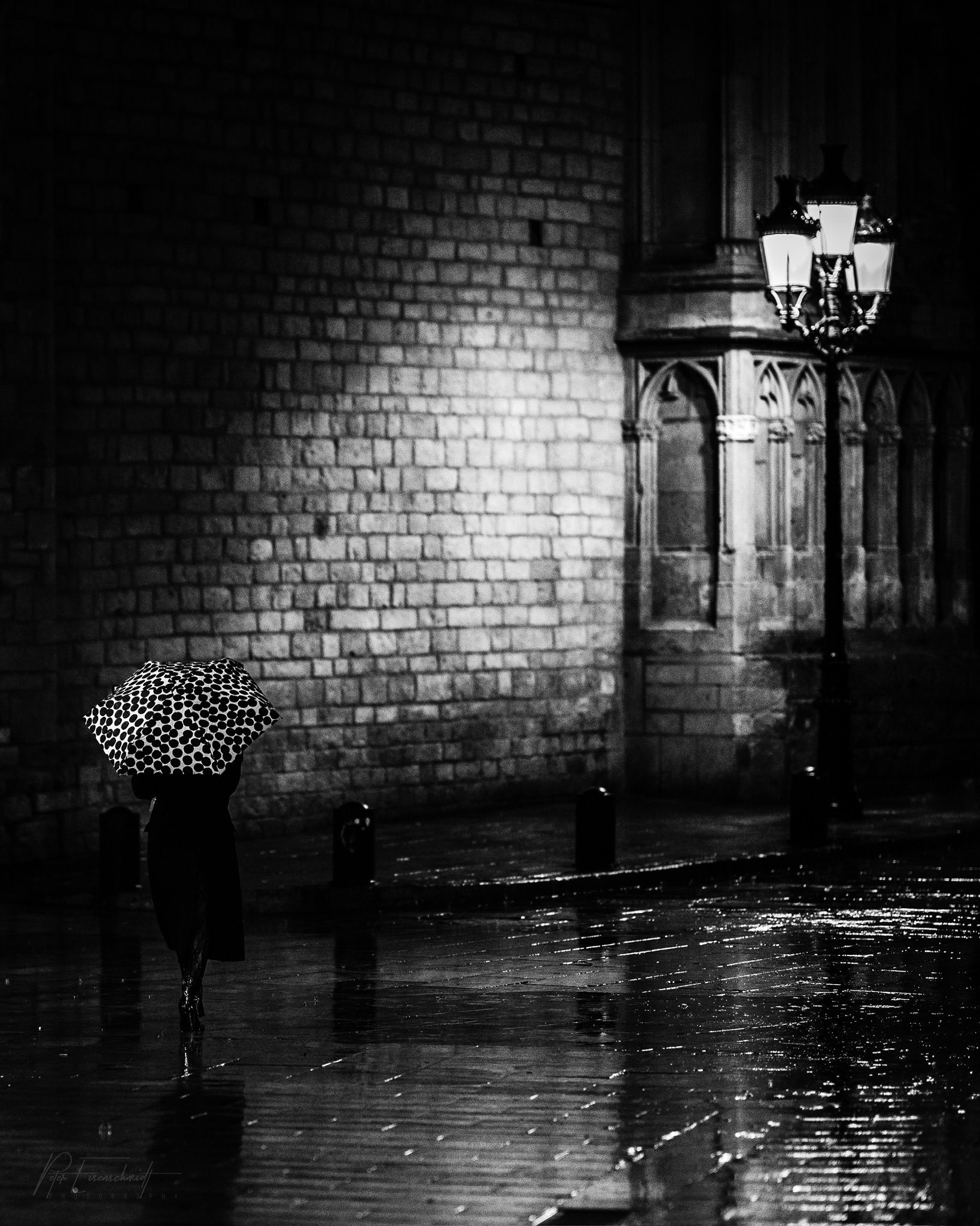 Person with an umbrella.