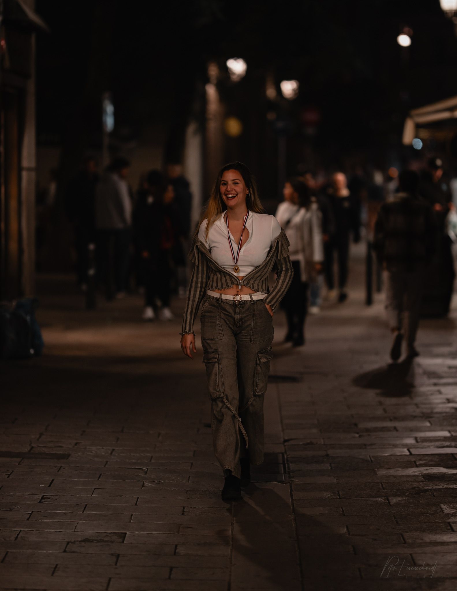Person walking in the street.