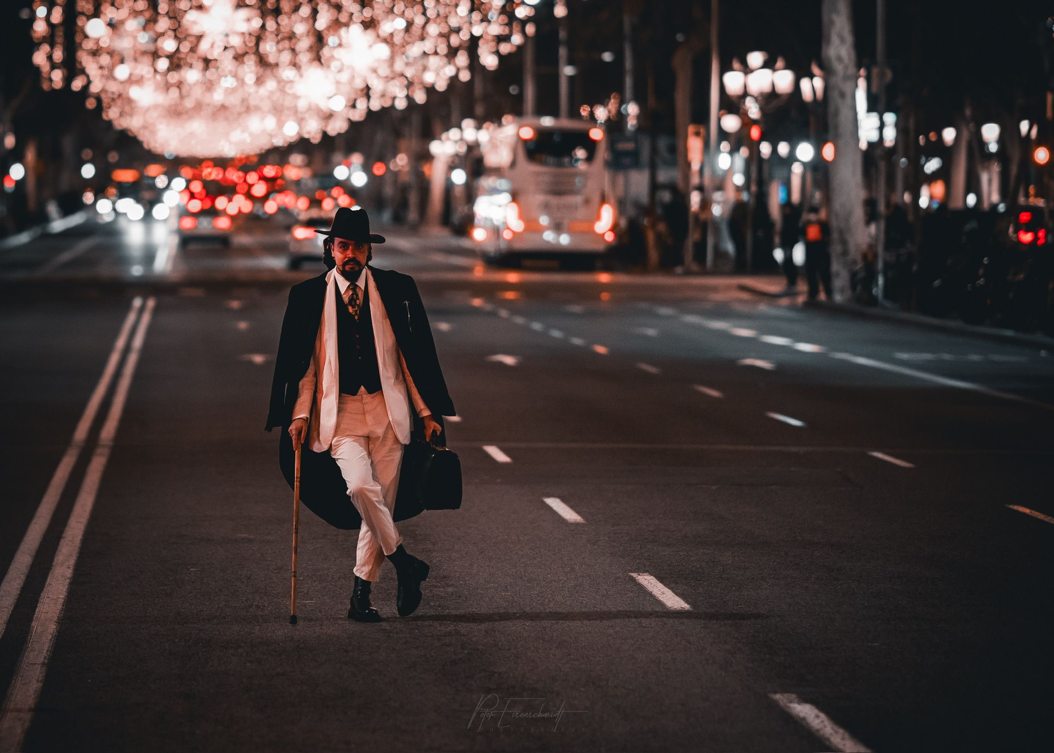 Person standing in the road.