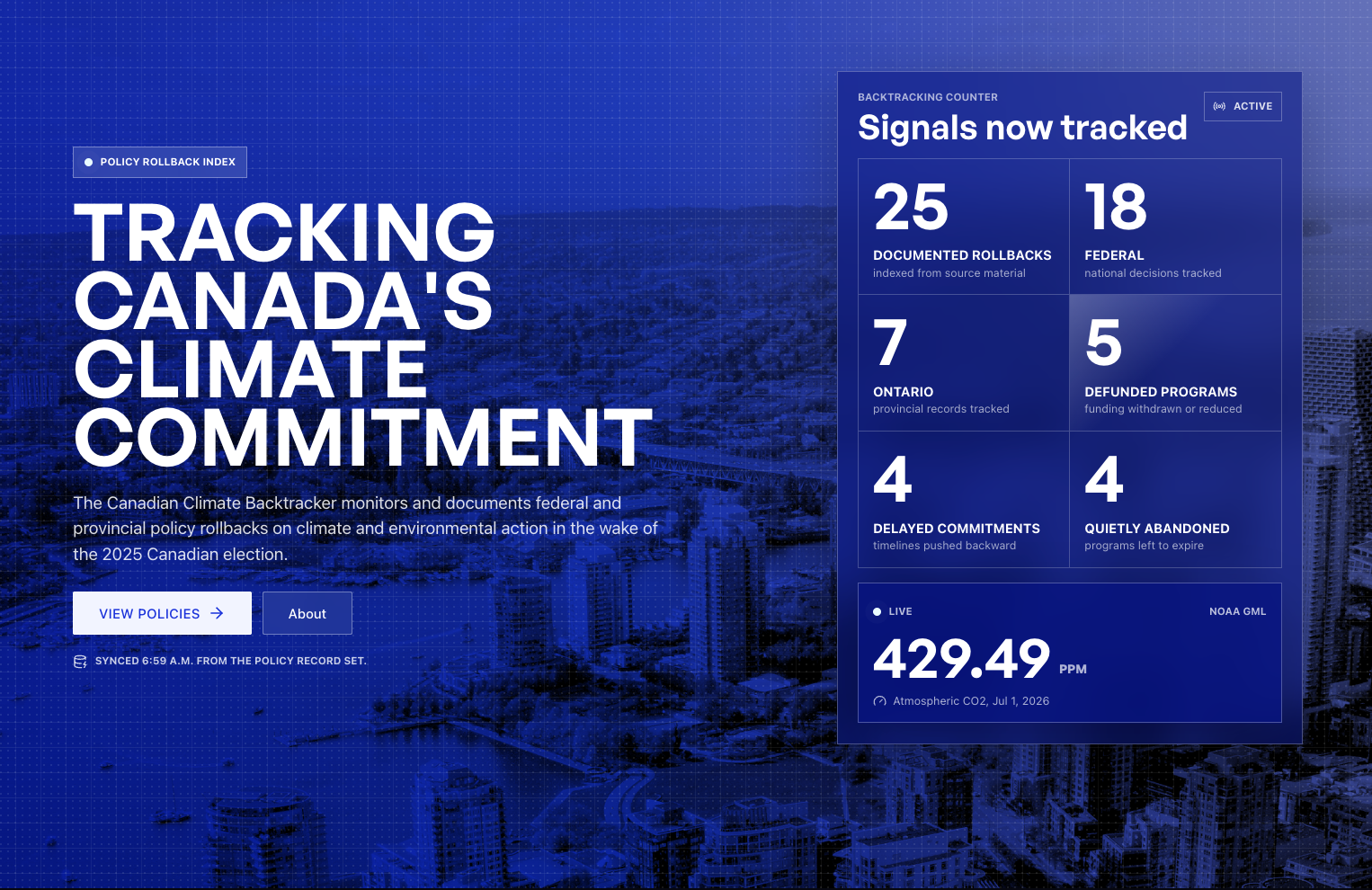 Canadian Climate Backtracker