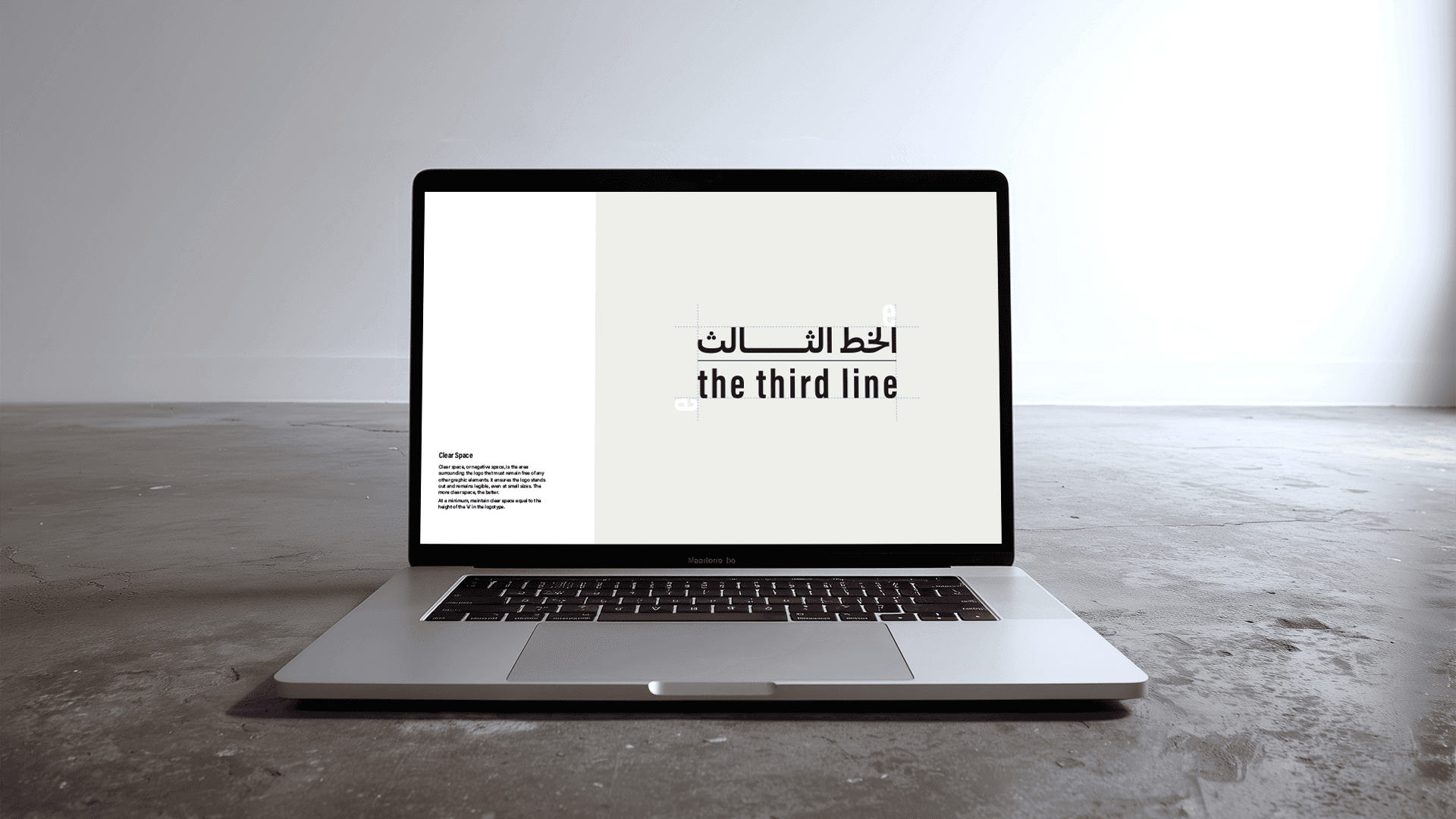 The Third Line bilingual identity on a laptop screen