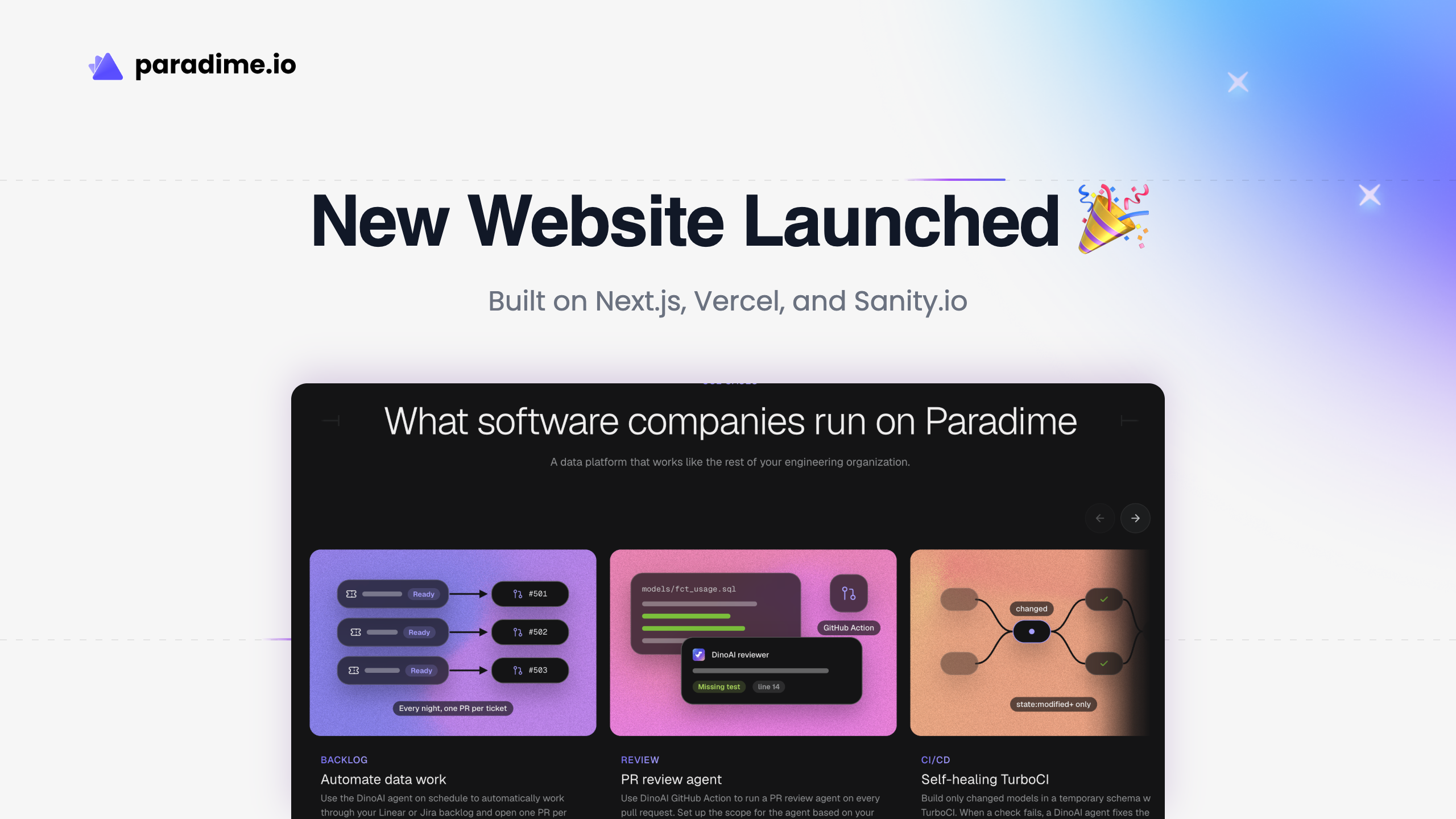 paradime new website launched