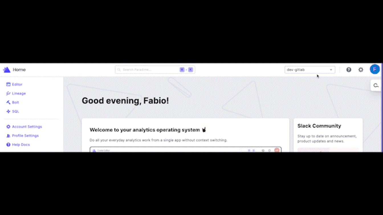 Switching Paradime Workspaces | Paradime | Analytics Engineering using dbt™