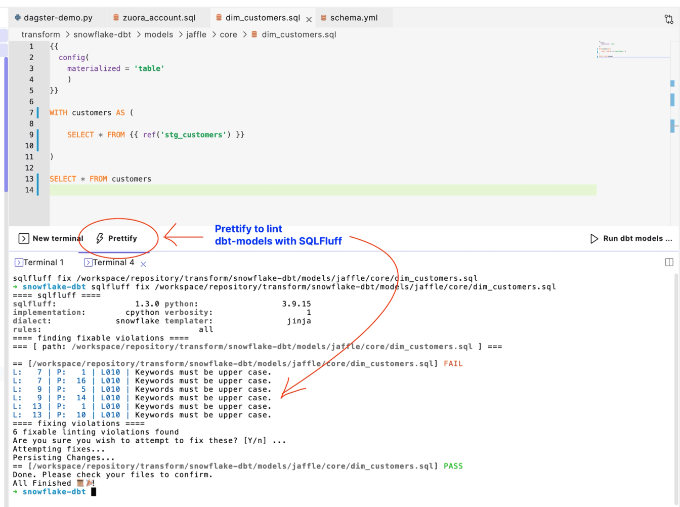 Lint dbt™* models with SQLFluff | Paradime | Analytics Engineering using dbt™