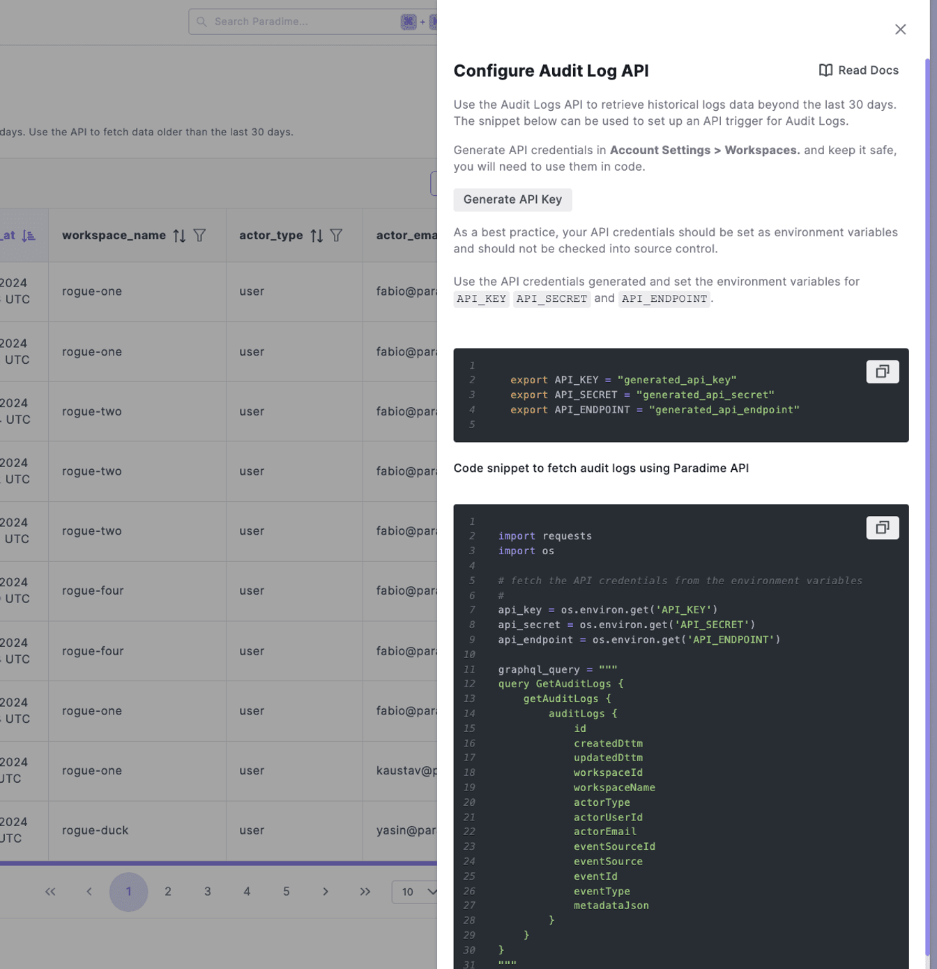 Audit Log API to extract all logs | Paradime | Analytics Engineering using dbt™