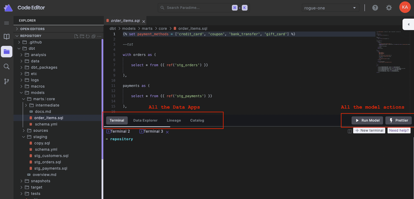 New Toolbar and more space | Paradime | Analytics Engineering using dbt™