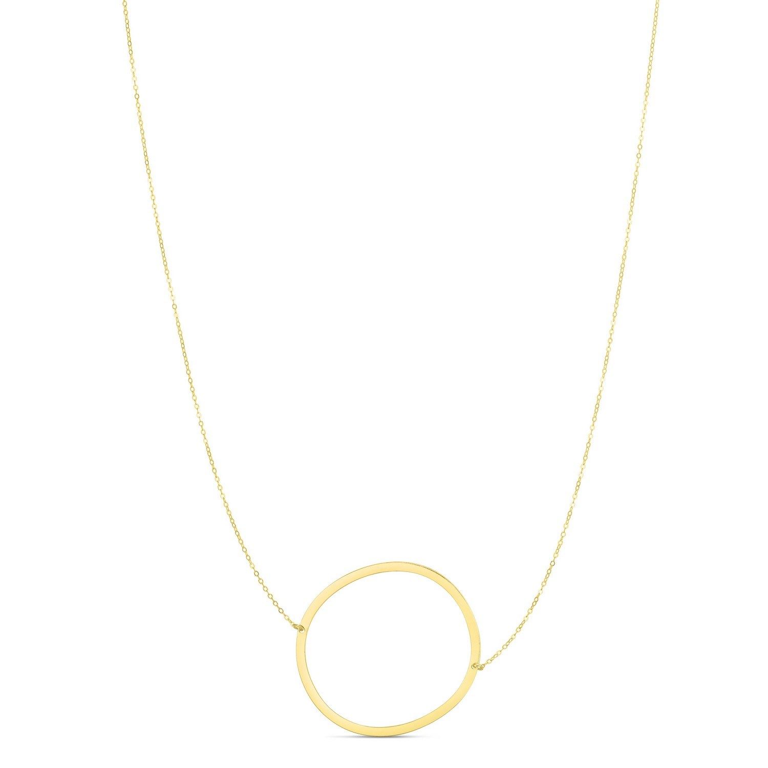14K Yellow Gold Yours Truly Large Initial O Necklace