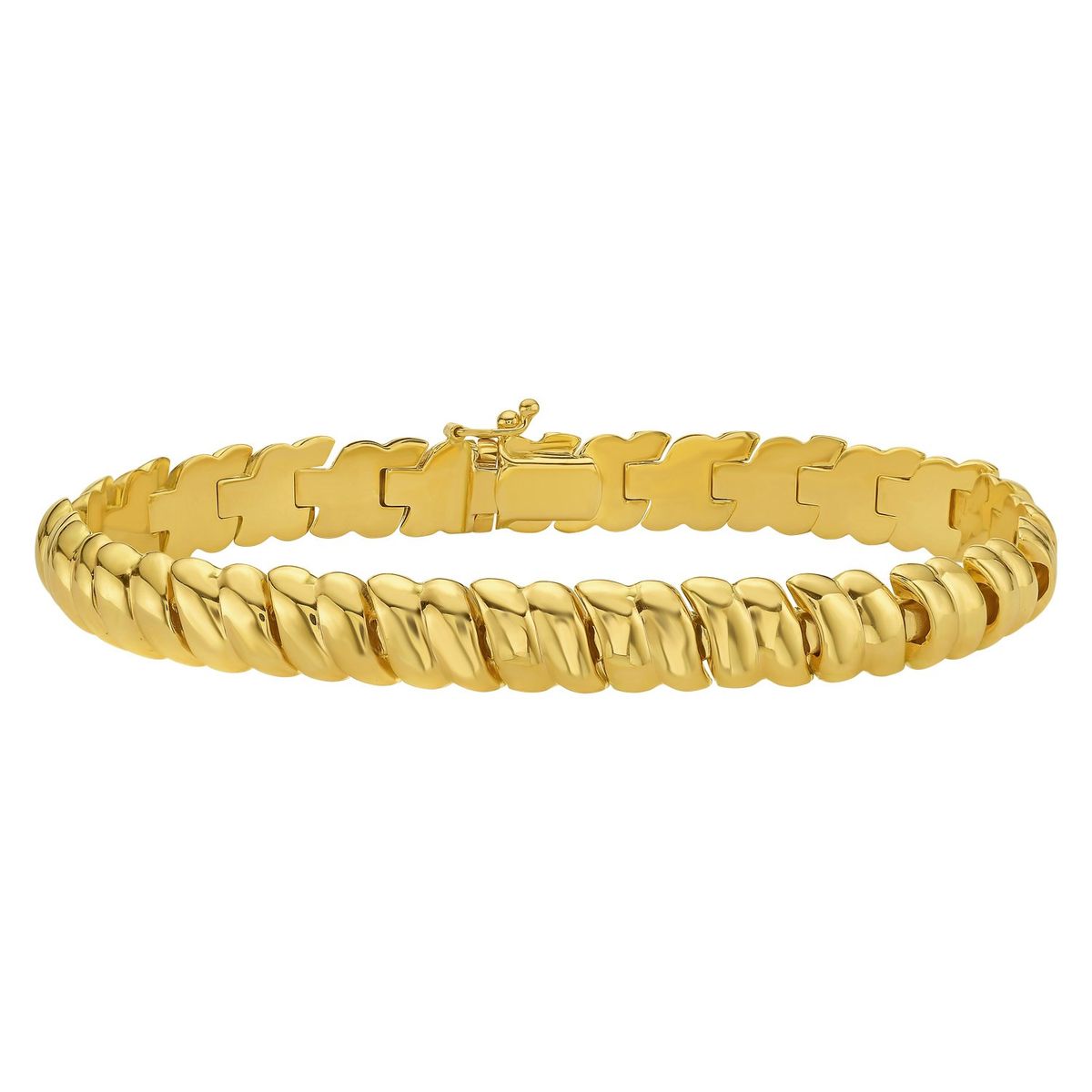 14K Yellow Gold Scalloped Bangle (8.00 mm) thumbnail 2