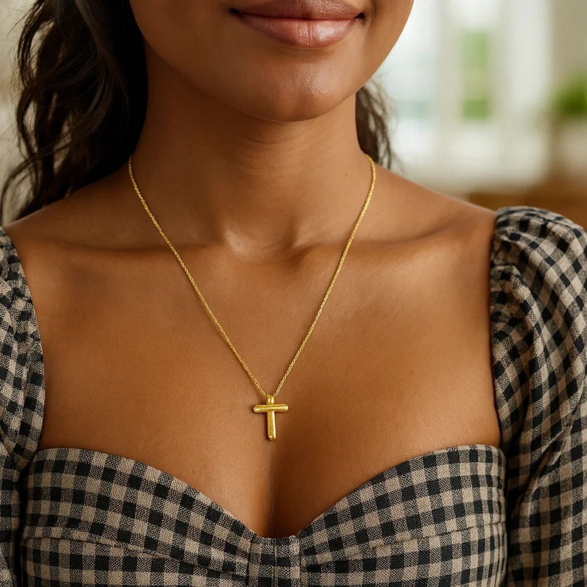 14K Yellow Gold Helium Initial T Pendant thumbnail 5