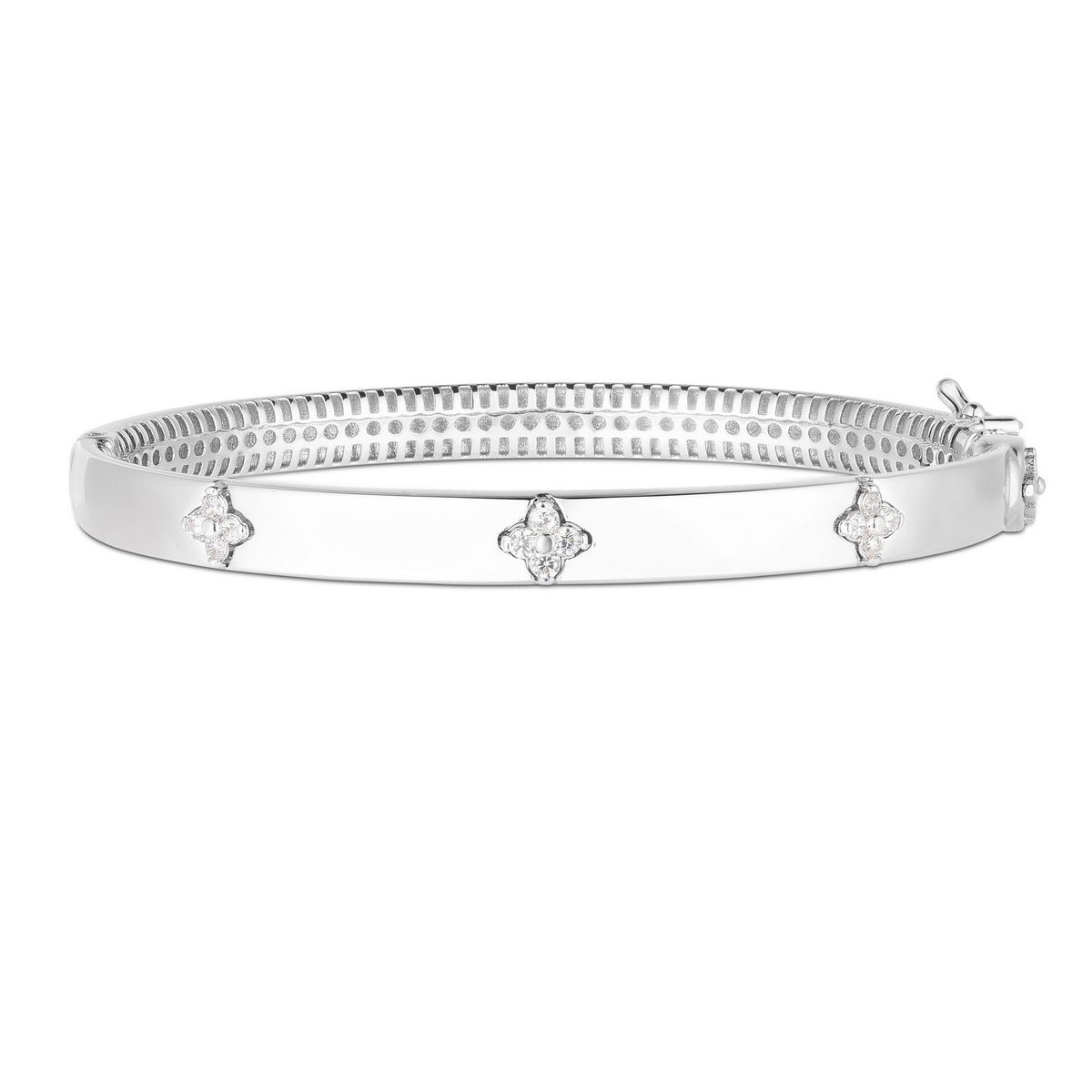 14k White Gold Trilogy Diamond Bangle (5.40 mm) thumbnail 3
